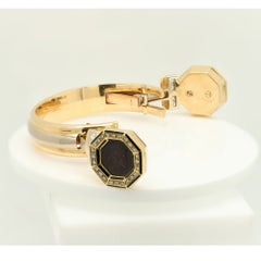 Vintage Gold Bangle Ancient Coins 18k and Diamond Bracelet
