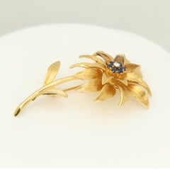 Tiffany & Co Italy Vintage Flower 18k Yellow Gold Brooch Pin