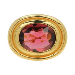 Vintage Tourmaline Cocktail Ring 18k Yellow Gold