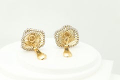 Vintage 18k Gold Earring Clip-on's Diamonds Yellow Gold