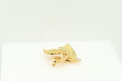Tiffany & Co Yellow Gold Diamond Leaf Brooch 18k Gold Pin