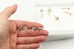 Cartier 18k Gold Men's Crystal & Diamonds Cufflinks Dress Set 18k Gold Vintage