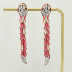 Alexis NY Snake Earrings Silver Gold and Diamonds