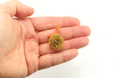 Tiffany & Co Sea Urchin Brooch Vintage 18k Yellow Gold Pin with Coral