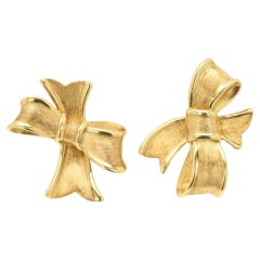 Tiffany & co Angela Cummings 18k Gold Bow Earrings