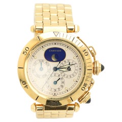 Cartier Pasha de Cartier Yellow Gold Moon phase Calendar Chronograph Watch 1986
