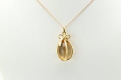 Schlumberger for Tiffany & Co. Yellow Citrine Egg Pendant Necklace 18k Gold