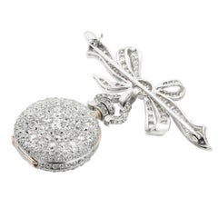 Victorian Edwardian Brooch Watch pink Old cut Diamonds in Platinum