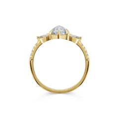 Rachel Boston 18ct Yellow Gold and Hexagon Rose Cut Imperfect Diamond Ring