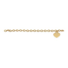 Tiffany & Co. 18K Yellow Gold Heart Tag Link Bracelet 7.25 Inches