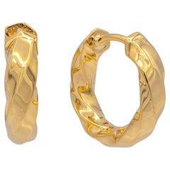 Pendientes de aro con diseño de cable retorcido de David Yurman, en oro amarillo de 18 quilates