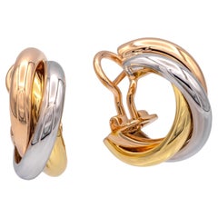 Pendientes de aro Trinity de Cartier, modelo clásico, oro tricolor de 18 quilates, 2023, con documentación
