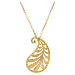 Tiffany & Co. 18K Gold Paloma Picasso Villa Palm Pendant Necklace