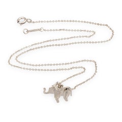 Tiffany & Co. Save The Wild Elephant Charm Necklace Sterling Silver 925 16"