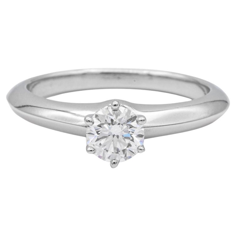 Tiffany & Co. Solitaire Engagement Ring .50 Ct GVVS2 in Platinum Excellent Cut For Sale