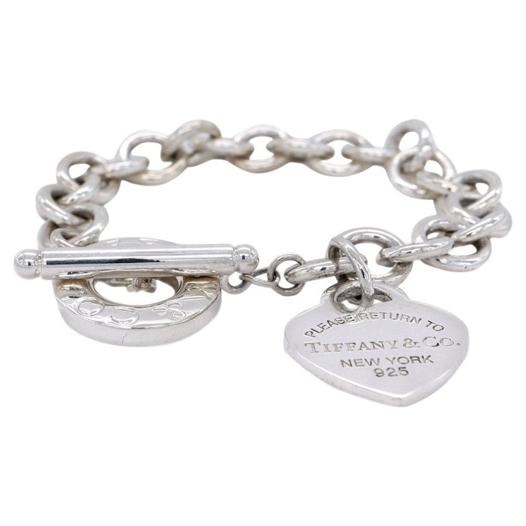 Tiffany and Co. Sterling Silver Return to Tiffany Heart Tag Link Toggle  Bracelet