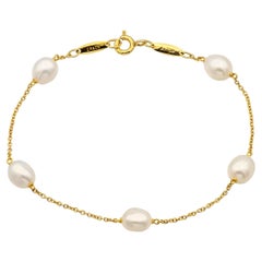Tiffany & Co. 18K Yellow Gold Peretti Pearls by the Yard Bracelet 7"
