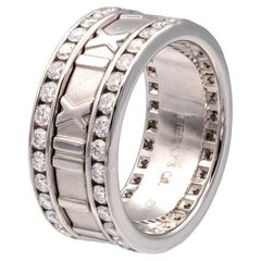Vintage Tiffany & Co. 18K White Gold Wide Atlas 1.53 ct Diamond Ring 8.4mm Sz 6