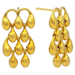 Vintage CHIMENTO Boucles d'oreilles Chandelier en or jaune 18K