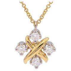 Tiffany & Co. Jean Schlumberger 16 Stone Lynn Pendant Necklace Platinum 18KY