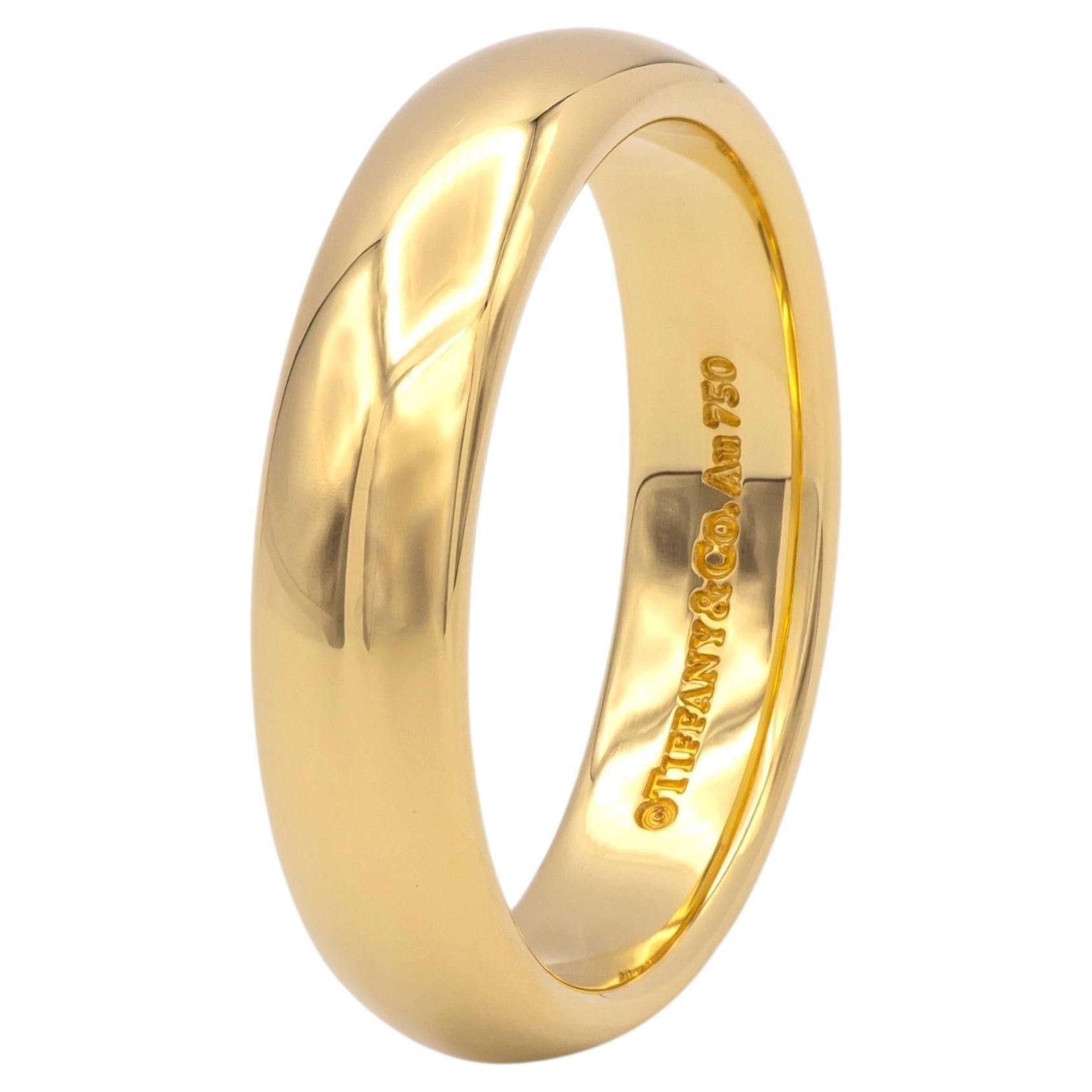 Tiffany & Co. Alliance « Forever » en or jaune 18 carats, 4,5 mm, taille 6,75