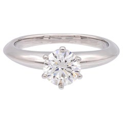 Tiffany & Co. Platinum 0.78ct G-VS1 Round Diamond Solitaire Engagement Ring