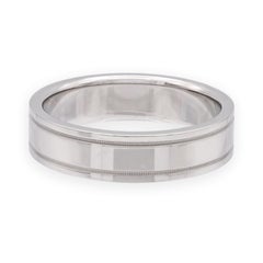 Tiffany & Co Platinum Men's Together Double Milgrain Wedding Band 6 mm Size 9.5