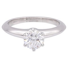 Tiffany & Co. Platinum .96 ct D VVS2 Round Diamond Solitaire Engagement Ring
