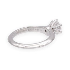 Tiffany & Co. Platinum .96 ct D VVS2 Round Diamond Solitaire Engagement Ring