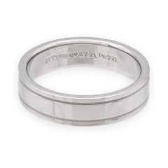 Tiffany & Co Platinum Mens Together Double Milgrain Wedding Band 6 mm Size 11.25