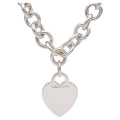 Tiffany und Co. Halskette mit Herz-Anhänger aus Sterlingsilber, 16 Zoll