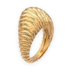 Vintage Tiffany & Co. 14K Yellow Gold Bombé Domed Ribbed Ring