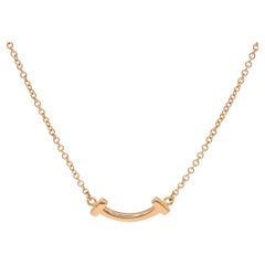 Tiffany & Co. T Smile Mini Pendant Necklace, 18K Rose Gold