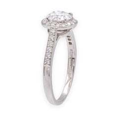 Tiffany & Co. Platinum .97 Cts Center Round Soleste Diamond Engagement Ring DVS1