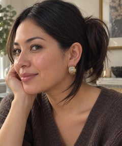 Boucles d'oreilles vintage Cartier en or et acier, de style « Woven Hoop », en or 18 carats et acier inoxydable, années 1980