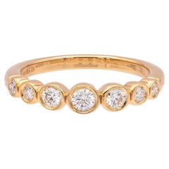 Tiffany & Co. 18K Rose Gold Half Circle graduated Bezel Jazz Diamond Band Ring