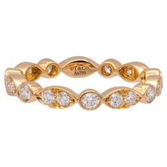 Tiffany & Co. 18K Rose Gold Full Circle Jazz Diamond Band Ring Size 5.5