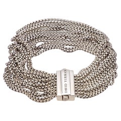 Bracelet David Yurman en argent sterling, à 16 rangées, à maillons carrés et à brins multiples, 21 mm, 7 pouces