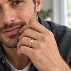 Tiffany & Co. Bague pour homme en platine 18K à double grain 6mm Taille 10