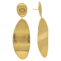 Marco Bicego – Ohrring aus 18-karätigem Gelbgold mit großem, länglichem „Lunaria“-Motiv und zwei hängenden Elementen