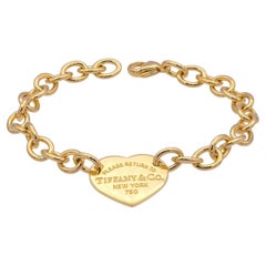 Tiffany & Co. Return to Tiffany Armband mit Herzanhänger aus 18-karätigem Gelbgold, 7"