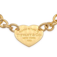 Tiffany & Co. Return to Tiffany 18K Yellow Gold Heart Tag Link Bracelet 7"