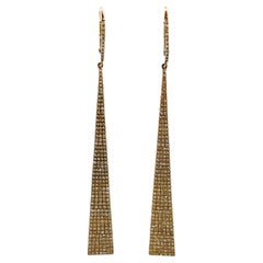 Boucles d'oreilles pendantes en or rose 14k et diamant blanc