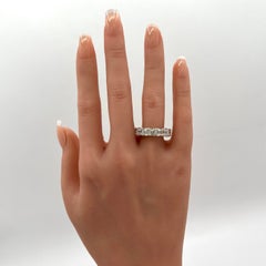 GIA 10 Carat Asscher Cut White Diamond Eternity Band Ring in 18K White Gold