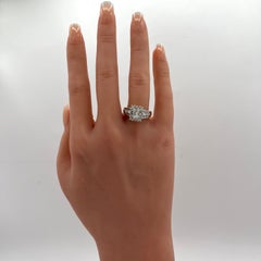 White Diamond Emerald Cut, Baguette and Round Ring in 18K White Gold