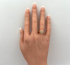 GIA White Diamond Cushion 1.50 Carat Solitaire Ring in 18K Yellow Gold