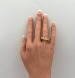 GIA 1 Carat Each Diamond Radiant Eternity Band Ring in 18K Yellow Gold