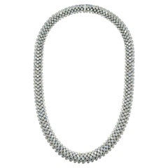 White Diamond Necklace in 18K White Gold