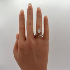 GIA 3.51 Carat Kite Diamond Snake Ring in 18K White Gold