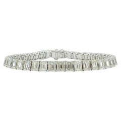 GIA 0.50 Carat Each Emerald Tennis Bracelet in 18K White Gold